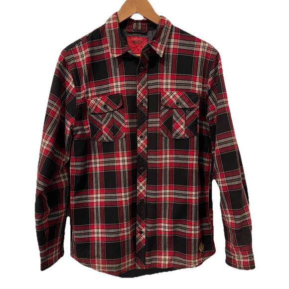 Vans Off The Wall-Black & Red Plaid Quilted Shacket Large-Skater - Picture 1 of 9